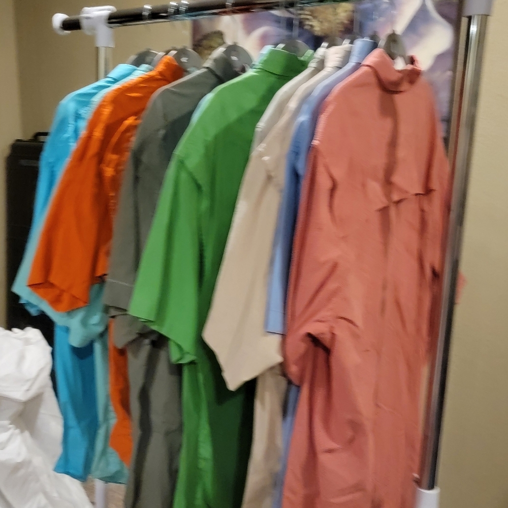 Lot of men's vented back shirts large and XL (Columbia PFG)